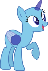 Size: 975x1441 | Tagged: safe, artist:pegasski, oc, oc only, species:alicorn, species:pony, episode:amending fences, g4, my little pony: friendship is magic, alicorn oc, bald, base, eyelashes, horn, open mouth, raised hoof, simple background, smiling, solo, transparent background, two toned wings, wings