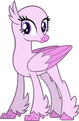 Size: 1169x1789 | Tagged: safe, artist:pegasski, character:silverstream, species:classical hippogriff, species:hippogriff, episode:the hearth's warming club, g4, my little pony: friendship is magic, bald, base, eyelashes, female, hairless, no tail, simple background, smiling, solo, transparent background, two toned wings, wings