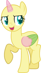 Size: 974x1721 | Tagged: safe, artist:pegasski, oc, oc only, species:alicorn, species:pony, episode:a health of information, g4, my little pony: friendship is magic, alicorn oc, bald, base, eyelashes, horn, looking down, open mouth, raised hoof, simple background, smiling, solo, transparent background, two toned wings, wings