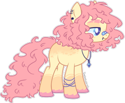 Size: 2480x2040 | Tagged: safe, artist:kurosawakuro, oc, parent:pinkie pie, parent:tree hugger, species:earth pony, species:pony, g4, female, magic, magical lesbian spawn, mare, offspring, parents:pinkiehugger, piercing, simple background, solo, transparent background