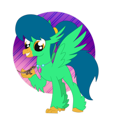 Size: 1896x1984 | Tagged: safe, artist:dyonys, oc, oc:crystal rain, species:hippogriff, g4, gecko, simple background, smiling, transparent background