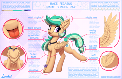 Size: 4304x2808 | Tagged: safe, artist:lunebat, oc, oc only, oc:summer ray, species:pegasus, species:pony, g4, blep, chest fluff, ear fluff, frog (hoof), solo, tongue out, underhoof