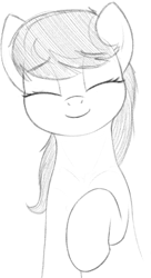 Size: 451x827 | Tagged: safe, artist:zippysqrl, character:octavia melody, species:earth pony, species:pony, g4, bust, eyes closed, female, grayscale, monochrome, raised hoof, solo