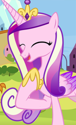 Size: 766x1257 | Tagged: safe, artist:mlp-silver-quill, character:princess cadance, character:smolder, species:alicorn, species:pony, comic:pinkie pie says goodnight, g4, cropped, cute, cutedance, eyes closed, female, mare, open mouth, solo, solo focus
