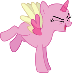 Size: 1085x1094 | Tagged: safe, artist:pegasski, oc, oc only, species:alicorn, species:pony, episode:the maud couple, g4, my little pony: friendship is magic, alicorn oc, bald, base, eyelashes, eyes closed, horn, open mouth, simple background, smiling, solo, transparent background, two toned wings, wings
