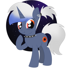 Size: 2212x2140 | Tagged: safe, artist:dyonys, oc, oc:singularity, species:pony, species:unicorn, g4, bags under eyes, choker, ear piercing, earring, female, jewelry, mare, piercing, simple background, transparent background