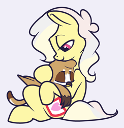 Size: 2084x2132 | Tagged: safe, artist:smirk, oc, oc only, oc:gravel, oc:mutter butter, species:griffon, species:pony, g4, adopted offspring, cute, duo, eyes closed, female, male, mother and child, mother and son, ms paint, sleeping