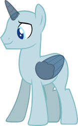 Size: 973x1562 | Tagged: safe, artist:pegasski, oc, oc only, species:alicorn, species:pony, episode:friendship university, g4, my little pony: friendship is magic, alicorn oc, bald, base, horn, male, simple background, smiling, solo, stallion, transparent background, two toned wings, wings