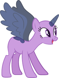 Size: 984x1296 | Tagged: safe, artist:pegasski, oc, oc only, species:alicorn, species:pony, episode:on the road to friendship, g4, alicorn oc, bald, base, eyelashes, horn, open mouth, simple background, smiling, solo, transparent background, wings