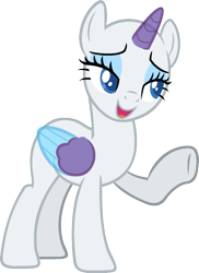 Size: 974x1335 | Tagged: safe, artist:pegasski, character:rarity, oc, oc only, species:alicorn, species:pony, episode:yakity-sax, g4, my little pony: friendship is magic, alicorn oc, bald, base, bedroom eyes, eyelashes, horn, open mouth, raised hoof, simple background, smiling, solo, transparent background, two toned wings, underhoof, wings