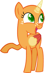 Size: 727x1184 | Tagged: safe, artist:pegasski, oc, oc only, species:alicorn, species:pony, episode:where the apple lies, g4, my little pony: friendship is magic, alicorn oc, bald, base, eyelashes, freckles, horn, looking up, open mouth, raised hoof, simple background, smiling, solo, transparent background, two toned wings, underhoof, wings