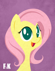 Size: 2074x2687 | Tagged: safe, artist:fluttershythekind, character:fluttershy, species:pegasus, species:pony, cute, female, mare, open mouth, portrait, smiling, solo