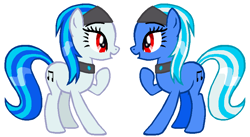 Size: 850x467 | Tagged: safe, artist:durpy, character:aloe, character:dj pon-3, character:lotus blossom, character:vinyl scratch, color edit, recolor, spa twins