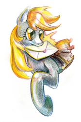 Size: 601x901 | Tagged: safe, artist:maytee, character:derpy hooves, species:pegasus, species:pony, female, letter, mare, solo