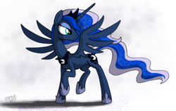 Size: 3480x2200 | Tagged: safe, artist:killryde, character:princess luna, chest fluff, female, solo, spread wings, wings