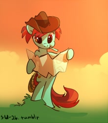 Size: 704x800 | Tagged: safe, artist:tomatocoup, character:candy apples, species:pony, 30 minute art challenge, apple family member, bipedal, candy apple (food), map