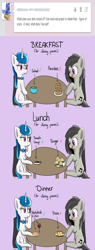 Size: 800x2100 | Tagged: safe, artist:verminshy, character:dj pon-3, character:octavia melody, character:vinyl scratch, bow, food, ponies eating meat, swapped cutie marks, tumblr