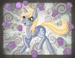 Size: 1800x1400 | Tagged: safe, artist:raptor007, character:derpy hooves, species:alicorn, species:pony, alicornified, derpicorn, female, muffin, race swap, solo