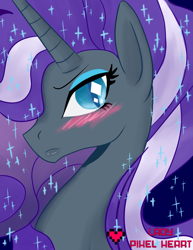 Size: 2975x3850 | Tagged: safe, artist:ladypixelheart, character:nightmare rarity, character:rarity, spoiler:comic, blushing
