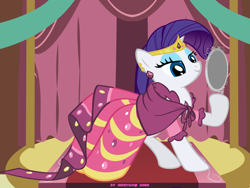 Size: 2000x1500 | Tagged: safe, artist:nightmaremoons, character:rarity, clothing, dress, female, gala dress, mirror, solo