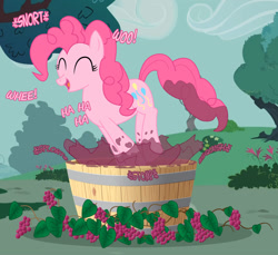Size: 1200x1100 | Tagged: safe, artist:nimaru, character:pinkie pie, grape stomping, grapes, stomping