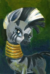 Size: 400x595 | Tagged: safe, artist:maytee, character:zecora, species:zebra, female, solo, traditional art