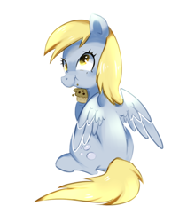 Size: 758x861 | Tagged: safe, artist:pepooni, character:derpy hooves, species:pegasus, species:pony, female, mare, muffin, solo