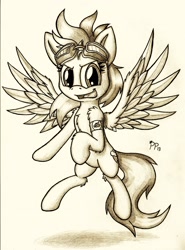 Size: 1668x2251 | Tagged: safe, artist:punk-pegasus, character:rainbow dash, female, goggles, solo, traditional art