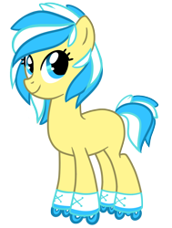 Size: 764x1010 | Tagged: safe, artist:pepooni, oc, oc only, oc:ring runner, species:pony, blank flank, female, mare, roller skates, simple background, skates, solo, transparent background, vector