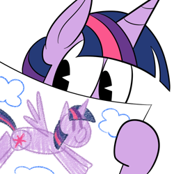 Size: 700x700 | Tagged: safe, artist:karpet-shark, character:twilight sparkle, character:twilight sparkle (alicorn), species:alicorn, species:pony, twily-daily, drawing, female, mare, solo