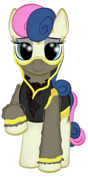 Size: 500x1000 | Tagged: safe, artist:virenth, character:bon bon, character:sweetie drops, species:earth pony, species:pony, clothing, dress, ear piercing, earring, female, jewelry, lidded eyes, looking at you, mare, piercing, see-through, simple background, smiling, transparent background, veil