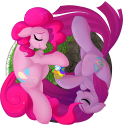 Size: 1301x1328 | Tagged: safe, artist:falleninthedark, part of a set, character:pinkamena diane pie, character:pinkie pie, duality, simple background, transparent background