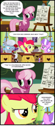 Size: 874x1984 | Tagged: safe, artist:kturtle, character:apple bloom, character:cheerilee, character:diamond tiara, character:silver spoon, character:sweetie belle, character:truffle shuffle, character:twist, species:earth pony, species:pony, accent, colt, comic, funetik aksent, glasses, grammar, male, ponyville schoolhouse, y'all