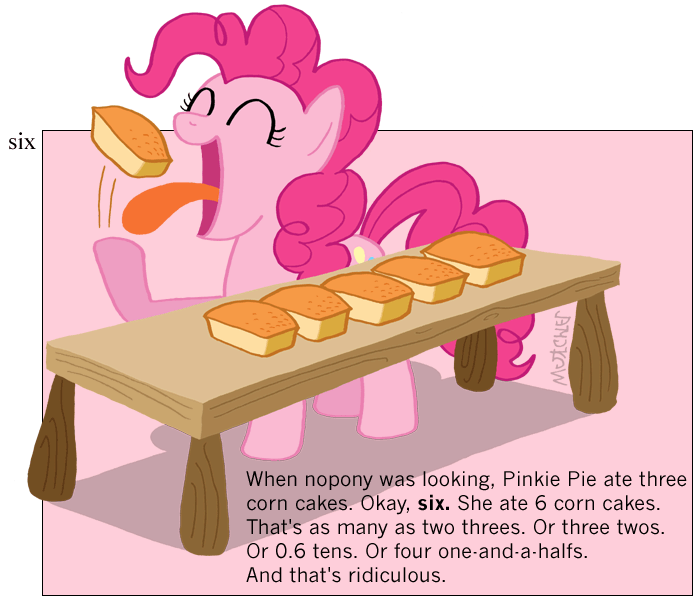 Size: 700x600 | Tagged: safe, artist:kturtle, character:pinkie pie, species:earth pony, species:pony, episode:the cutie pox, g4, my little pony: friendship is magic, and that's terrible, cake, corn cake, eating, eyes closed, female, mare, open mouth, parody, smiling, tongue out