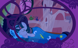 Size: 7866x4808 | Tagged: safe, artist:boneswolbach, character:twilight sparkle, character:twilight sparkle (unicorn), species:pony, species:unicorn, absurd resolution, bed, cover, cute, eyes closed, female, golden oaks library, library, mare, night, pillow, sleeping, solo, stars, twiabetes, vector, window