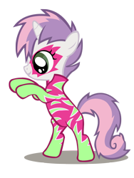 Size: 2250x3000 | Tagged: safe, artist:boneswolbach, character:sweetie belle, species:pony, species:unicorn, episode:the show stoppers, g4, my little pony: friendship is magic, bipedal, clothing, face paint, female, filly, high res, show stopper outfits, simple background, solo, transparent background, vector