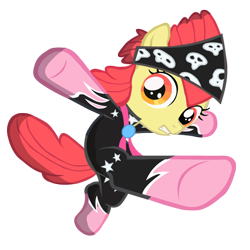 Size: 3200x3200 | Tagged: safe, artist:boneswolbach, character:apple bloom, episode:the show stoppers, g4, my little pony: friendship is magic, attack, clothing, female, filly, high res, looking at you, show stopper outfits, simple background, solo, transparent background, vector
