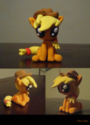 Size: 759x1054 | Tagged: safe, artist:pika-robo, character:applejack, chibi, clay, irl, photo, sculpture