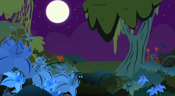 Size: 6218x3435 | Tagged: safe, artist:boneswolbach, background, flower, moon, night, no pony, poison joke, scenery, tree