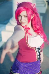 Size: 480x720 | Tagged: safe, artist:lochlan o'neil, character:pinkie pie, species:human, friendship is witchcraft, cosplay, eared humanization, gypsy bard, gypsy pie, irl, irl human, photo, romani, solo