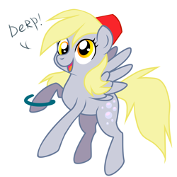 Size: 1024x1024 | Tagged: safe, artist:mirtash, rcf community, character:derpy hooves, species:pegasus, species:pony, clothing, female, fez, hat, mare, simple background, solo, white background