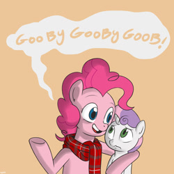 Size: 1280x1280 | Tagged: safe, artist:raph13th, character:pinkie pie, character:sweetie belle, song reference, the beatles