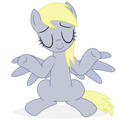 Size: 4000x4000 | Tagged: safe, artist:bluemeganium, character:derpy hooves, species:pegasus, species:pony, episode:rainbow falls, g4, my little pony: friendship is magic, eyes closed, female, mare, shrug, simple background, solo, transparent background, vector, welcome back derpy