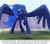 Size: 1280x1134 | Tagged: safe, artist:shieltar, character:princess luna, species:pony, dialogue, female, giant pony, growth, macro, mega giant, mega luna, solo, spread wings, wings