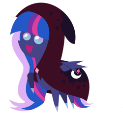 Size: 898x889 | Tagged: dead source, safe, artist:tenebristayga, oc, oc only, oc:princess sparkling night, parent:princess luna, parent:twilight sparkle, parents:twiluna, species:alicorn, species:pony, alicorn oc, cape, clothing, magical lesbian spawn, offspring, pointy ponies, simple background, solo, transparent background