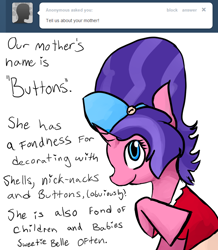 Size: 680x780 | Tagged: safe, artist:moonblizzard, character:cookie crumbles, rarity answers, ask, solo, tumblr