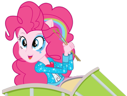 Size: 2667x2014 | Tagged: safe, artist:negasun, character:pinkie pie, equestria girls:rainbow rocks, g4, my little pony: equestria girls, my little pony:equestria girls, drums, female, ponied up, pony ears, solo, vector