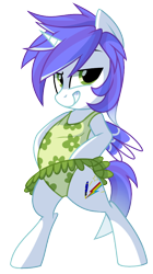 Size: 630x1128 | Tagged: safe, artist:pepooni, oc, oc only, oc:wickle smack, species:alicorn, species:pony, alicorn oc, bipedal, clothing, female, mare, one-piece swimsuit, simple background, solo, swimsuit, transparent background