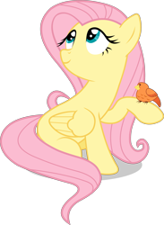 Size: 2753x3762 | Tagged: safe, artist:negasun, character:fluttershy, species:bird, species:pegasus, species:pony, female, mare, simple background, solo, white background