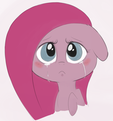 Size: 1173x1254 | Tagged: safe, artist:verminshy, character:pinkamena diane pie, character:pinkie pie, crying, cute, female, sad, solo